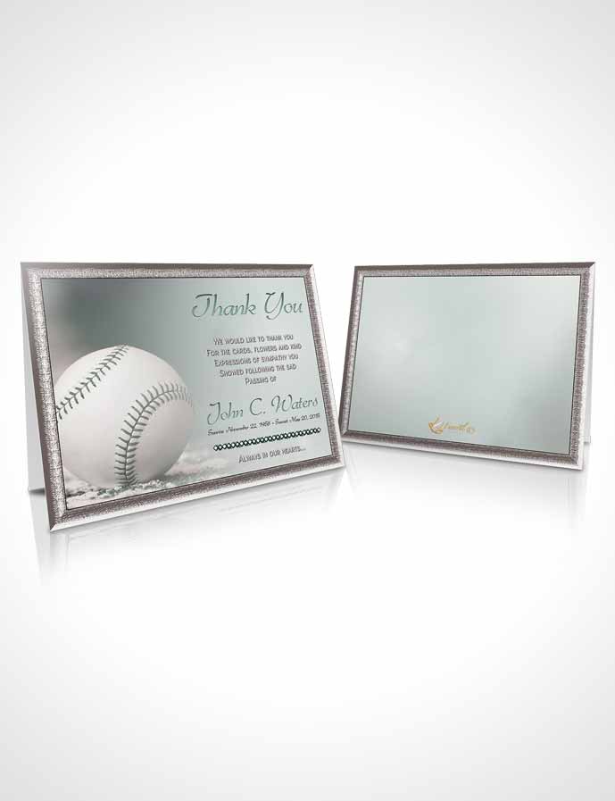 Funeral Thank You Card Template Baseball Day Gentle Breeze