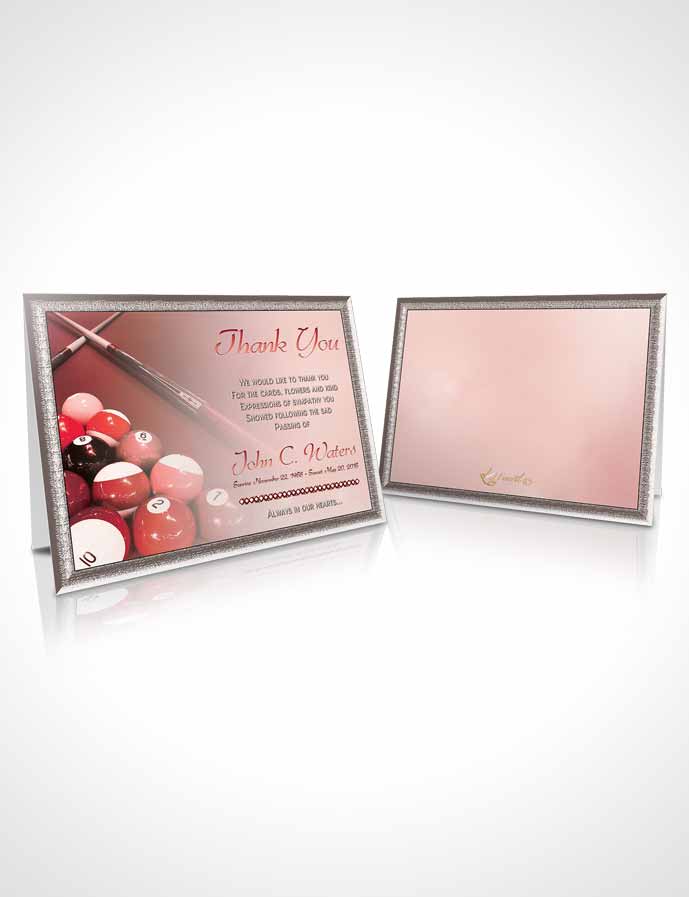 Funeral Thank You Card Template Billiards Fantasy Ruby Sunrise