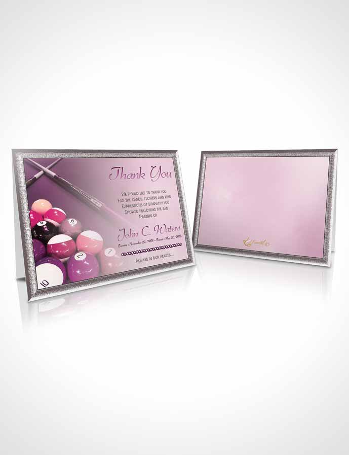Funeral Thank You Card Template Billiards Fantasy Tenderness