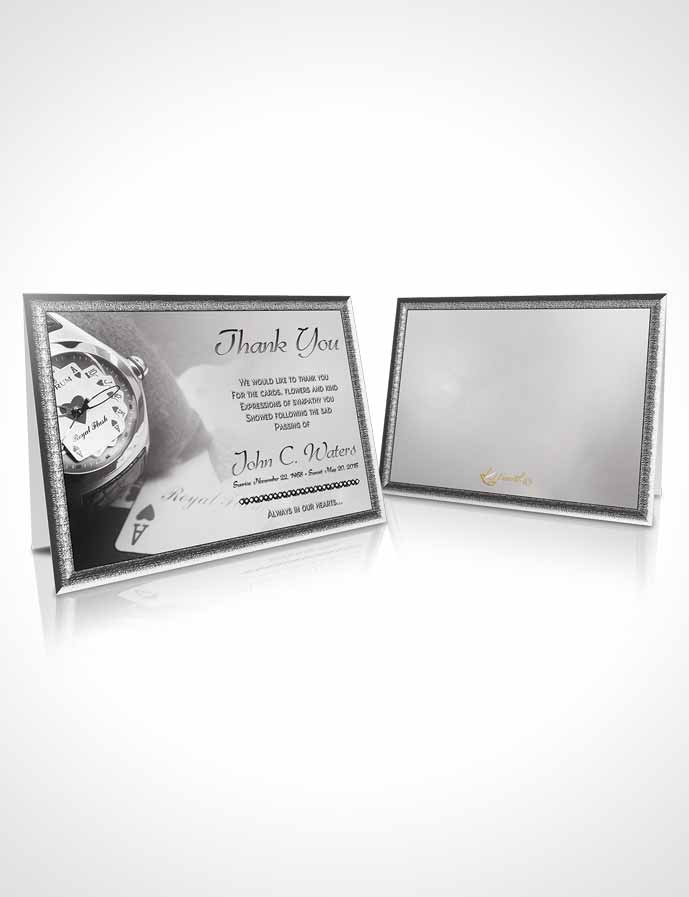 Funeral Thank You Card Template Black and White Aces