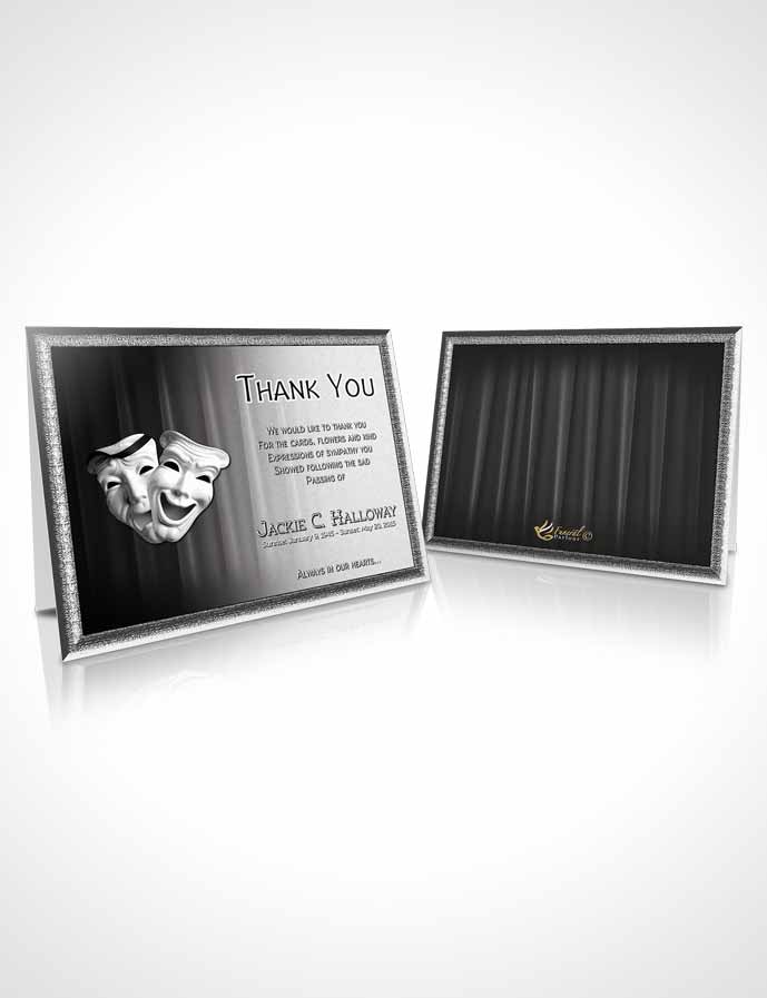 Funeral Thank You Card Template Black and White Actor