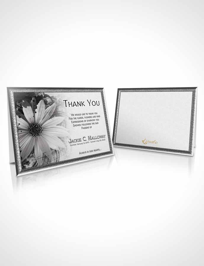 Funeral Thank You Card Template Black and White Artistic Bouquet