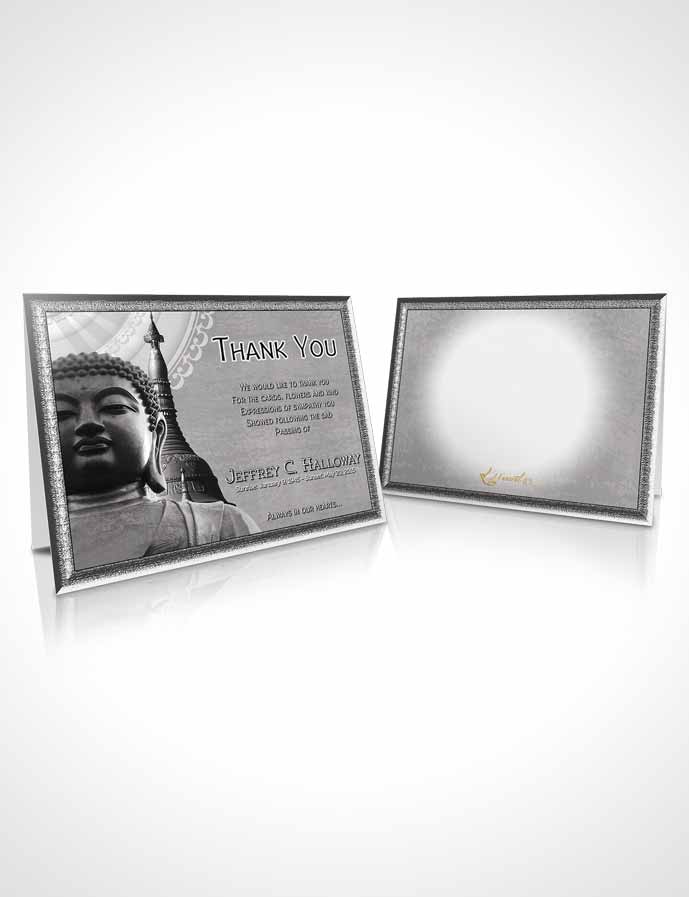 Funeral Thank You Card Template Black and White Buddhist Faith