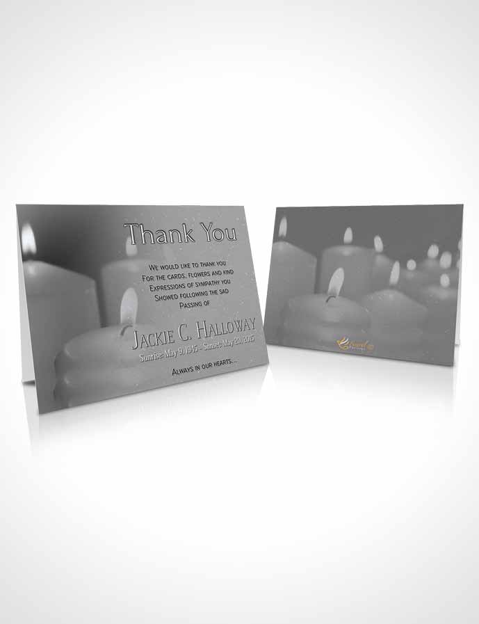 Funeral Thank You Card Template Black and White Candles In The Wind