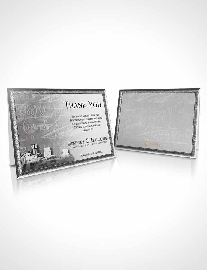 Funeral Thank You Card Template Black and White Chemist