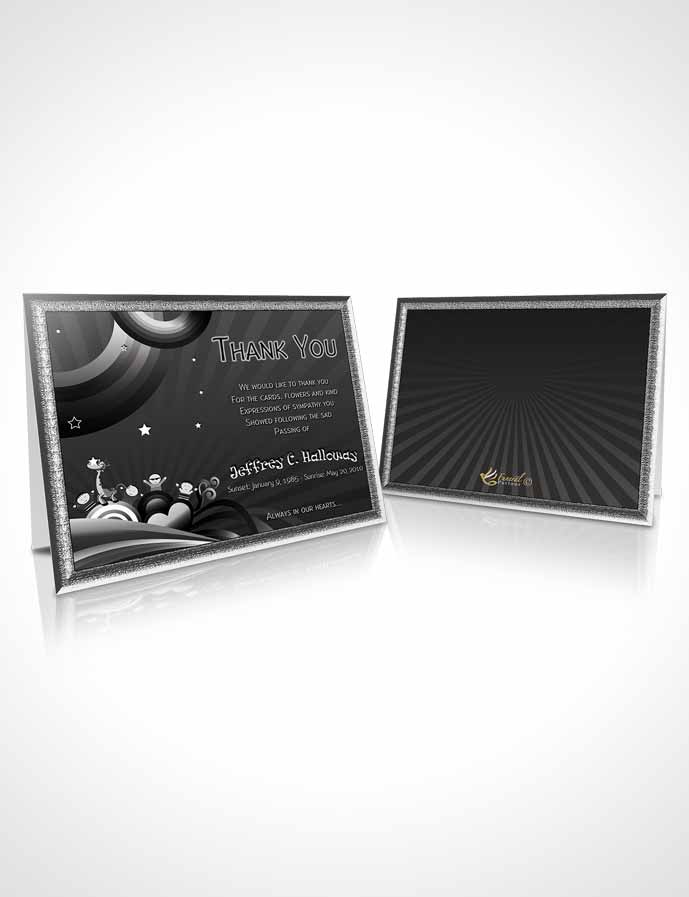 Funeral Thank You Card Template Black and White Childs Journey