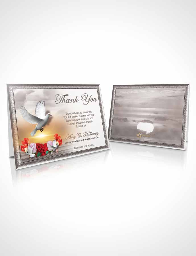 Funeral Thank You Card Template Black and White Delightful Doves
