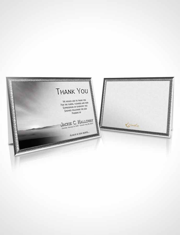 Funeral Thank You Card Template Black and White Desert Sky