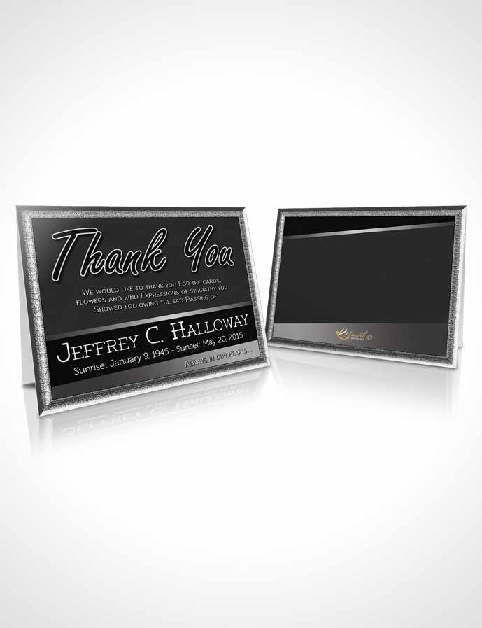 Funeral Thank You Card Template Black and White Desire Tranquility Light