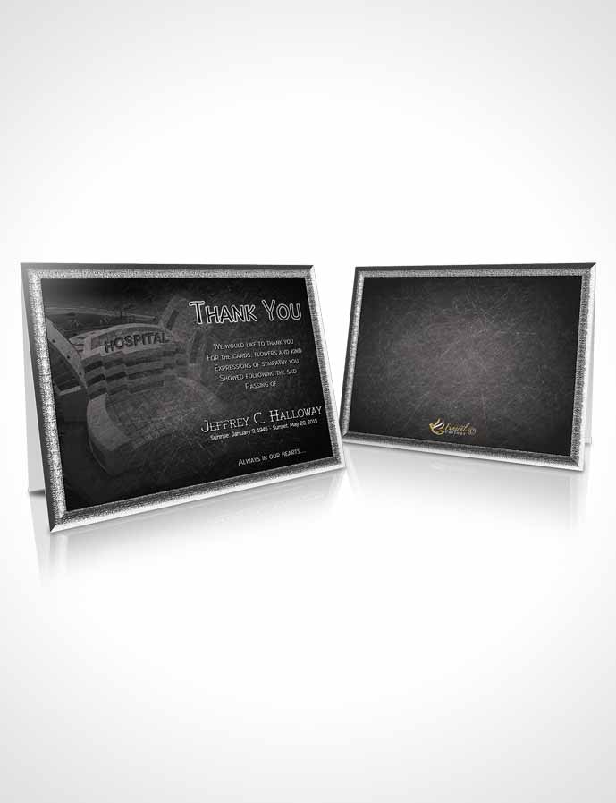 Funeral Thank You Card Template Black and White Doctor