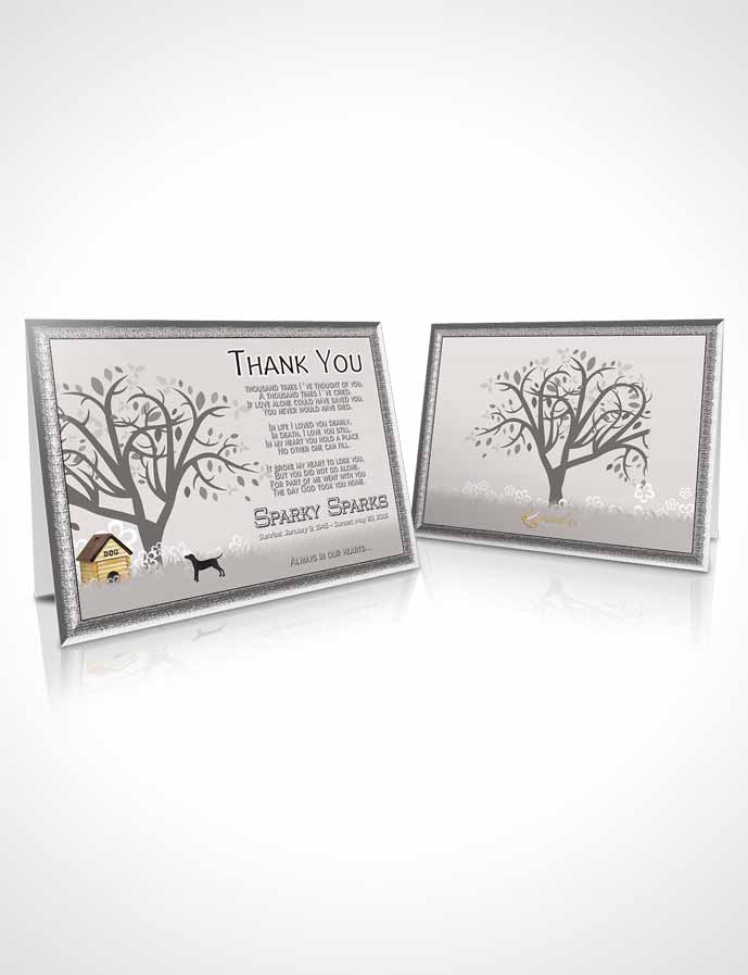Funeral Thank You Card Template Black and White Doggy Heaven