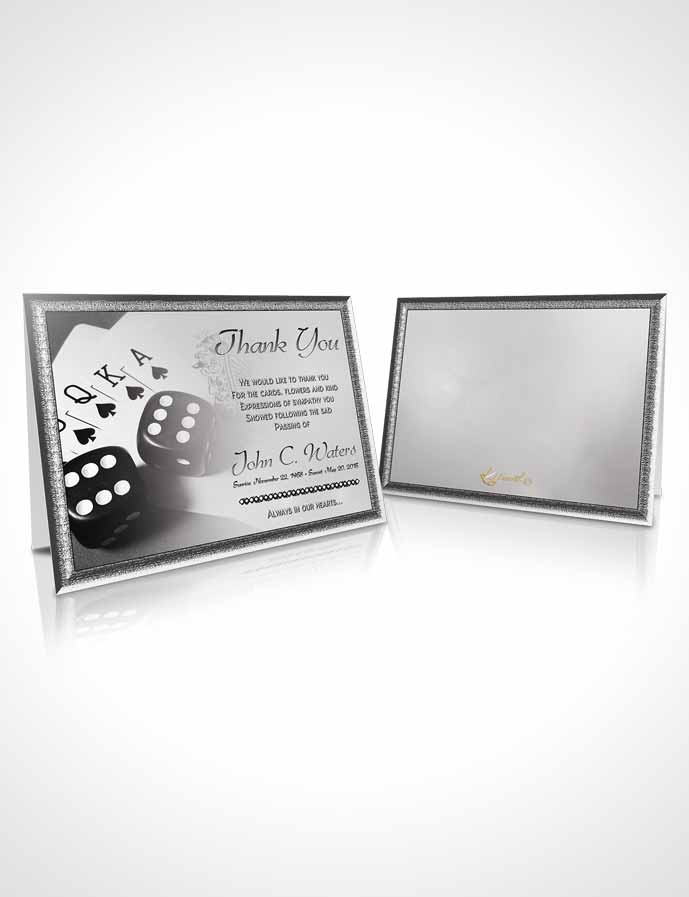 Funeral Thank You Card Template Black and White Double Down