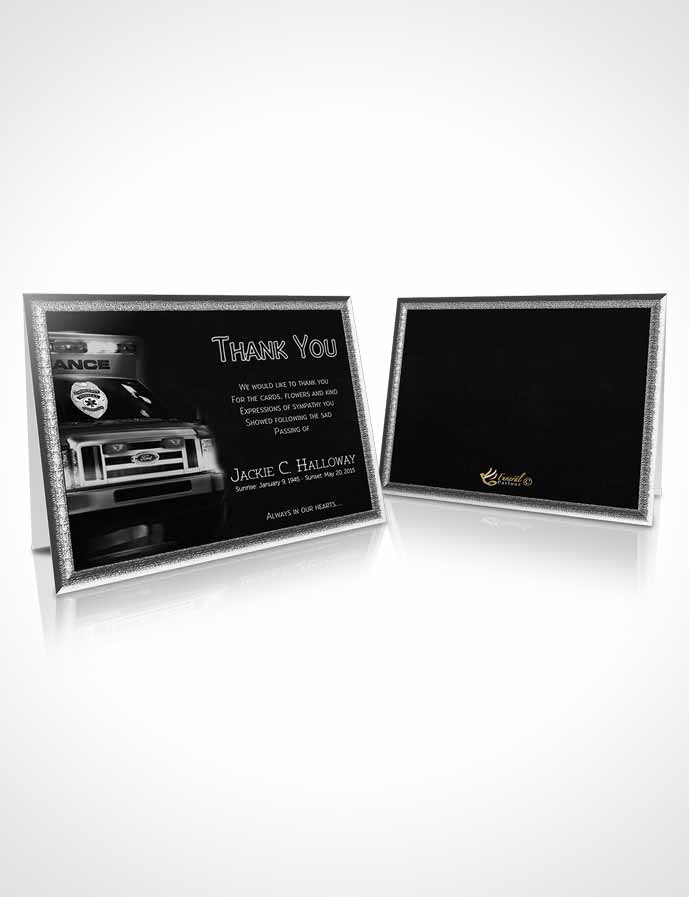 Funeral Thank You Card Template Black and White EMT Savior