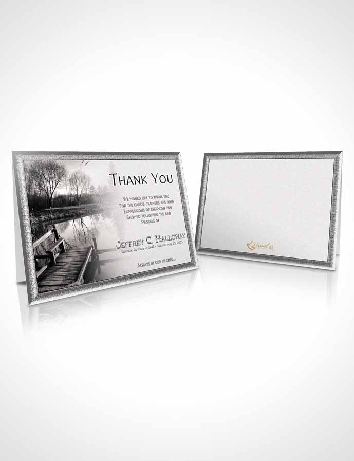 Funeral Thank You Card Template Black and White Fall Getaway