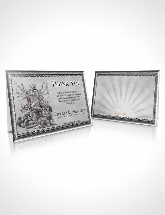 Funeral Thank You Card Template Black and White Hindu Faith