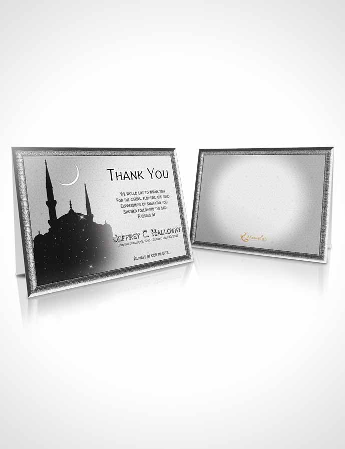 Funeral Thank You Card Template Black and White Islamic Serenity