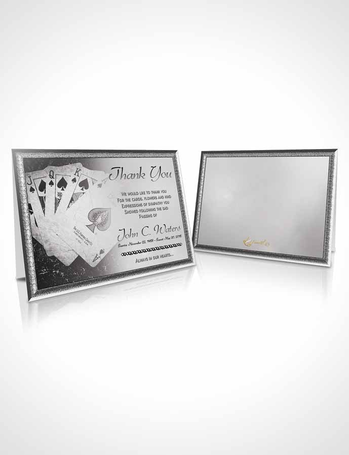 Funeral Thank You Card Template Black and White King of Hands