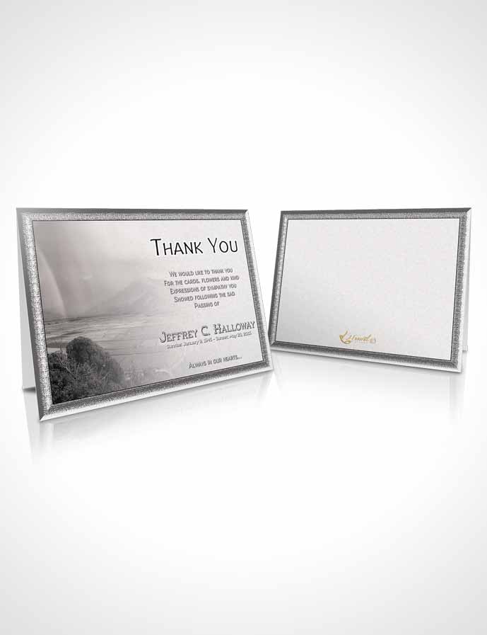 Funeral Thank You Card Template Black and White Misty Mountain