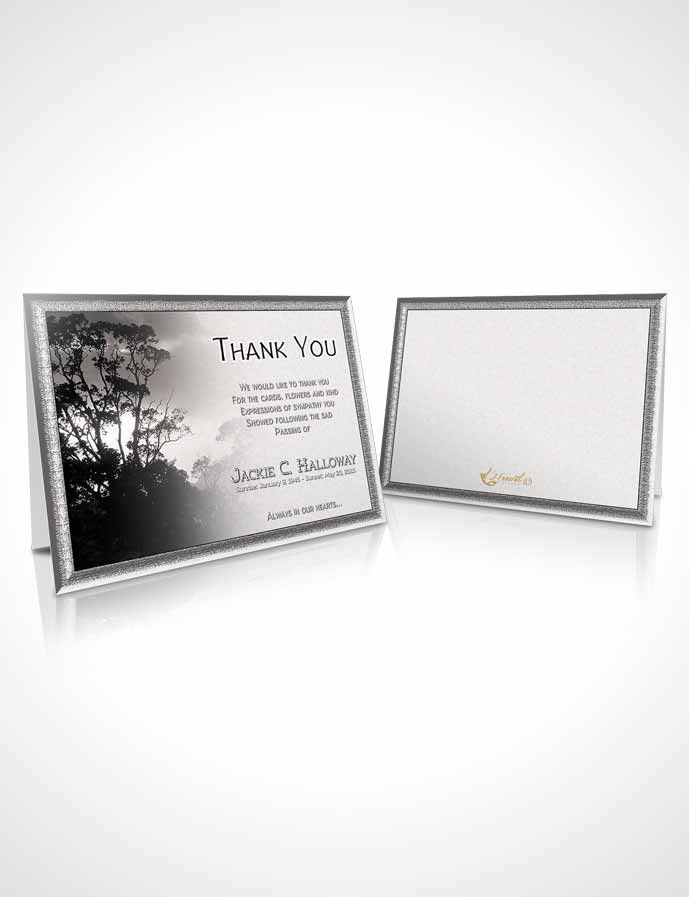 Funeral Thank You Card Template Black and White Morning Sky