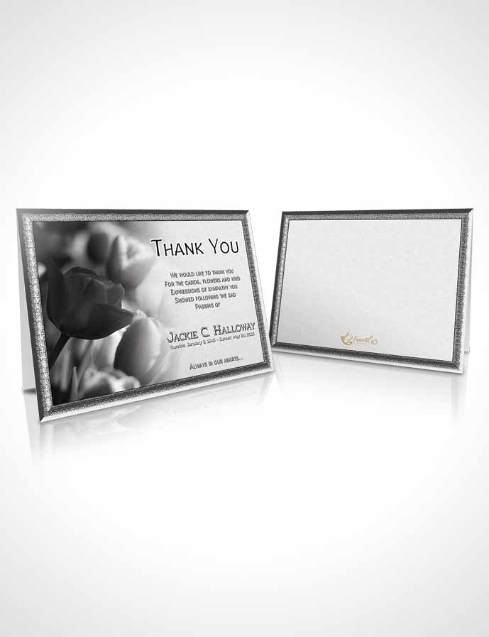 Funeral Thank You Card Template Black and White Roses