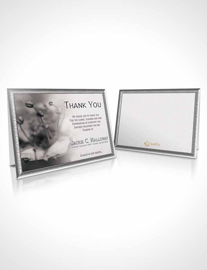 Funeral Thank You Card Template Black and White Summer Flowers