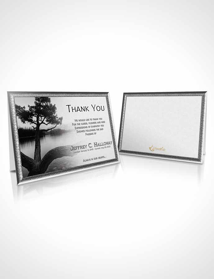 Funeral Thank You Card Template Black and White Summer Lake