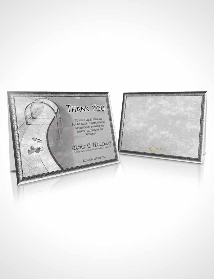 Funeral Thank You Card Template Black and White Swimming Desire