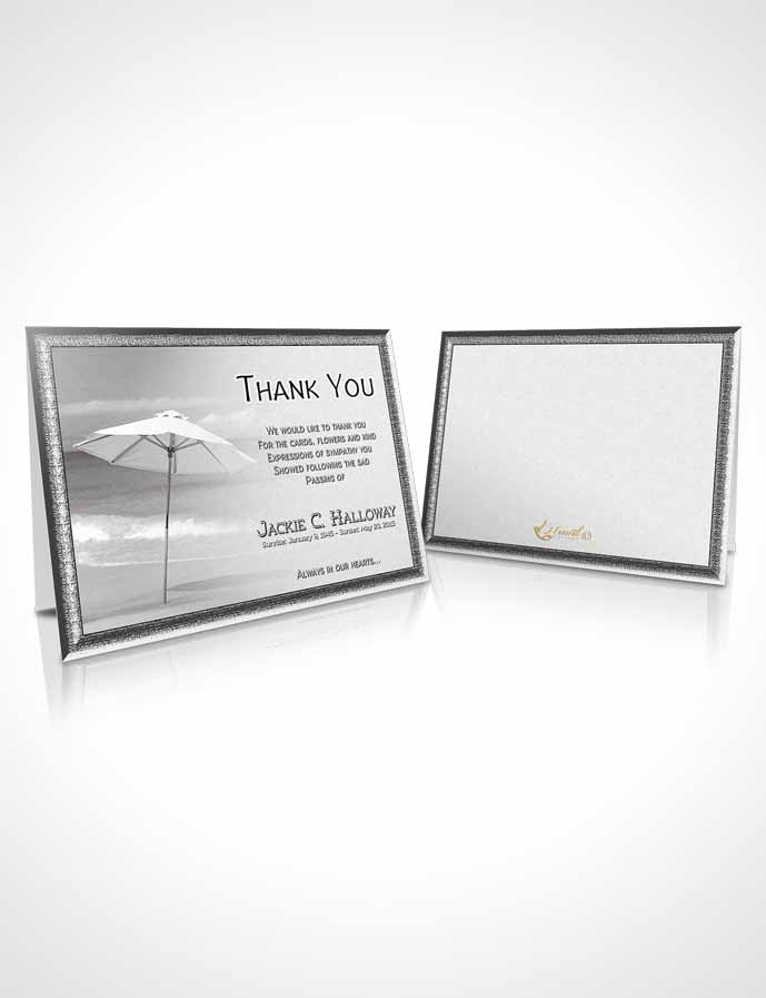 Funeral Thank You Card Template Black and White Tiki Beach
