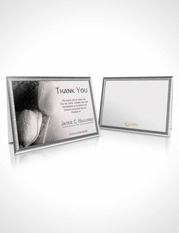 Funeral Thank You Card Template Black and White Tulip Garden