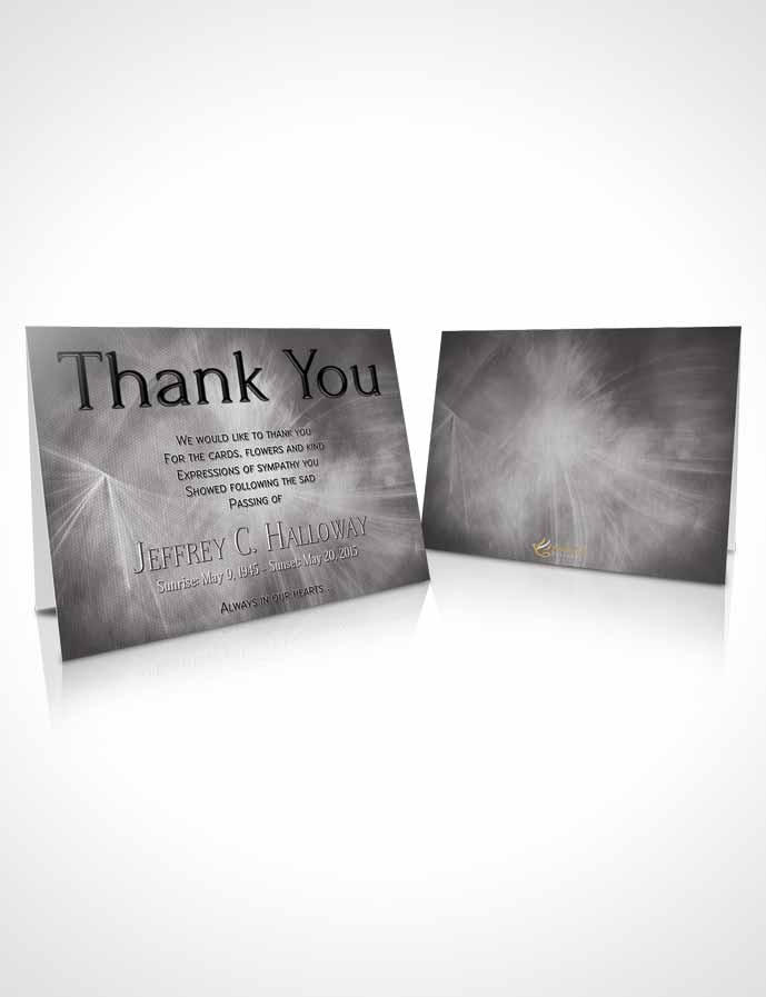 Funeral Thank You Card Template Black and White Universal Lights