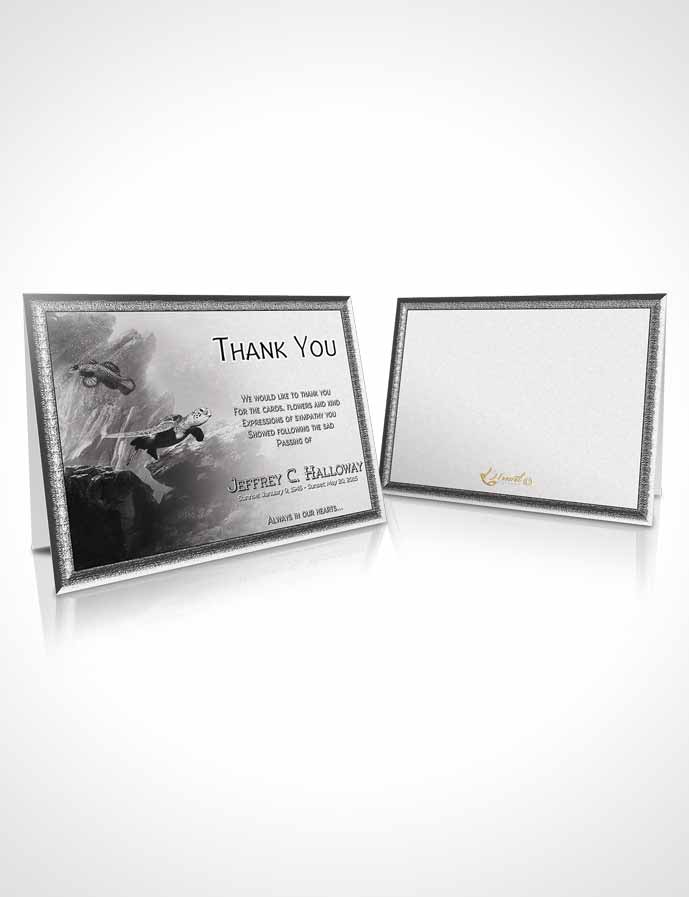 Funeral Thank You Card Template Black and White Water Lover