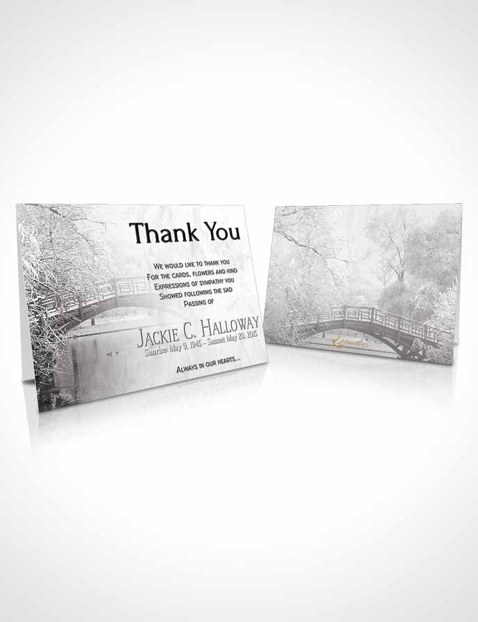 Funeral Thank You Card Template Black and White Winter Paradise