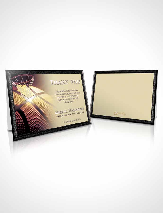 Funeral Thank You Card Template Blissful Basketball Honor