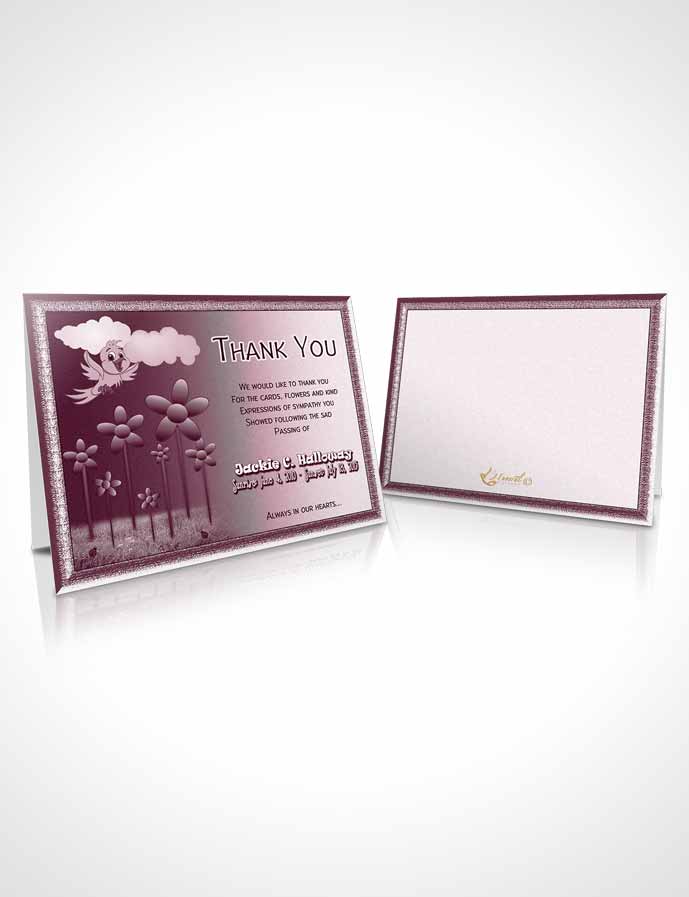 Funeral Thank You Card Template Blossoming Rose Childs Dream