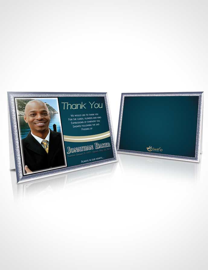 Funeral Thank You Card Template Blue Heaven Journey