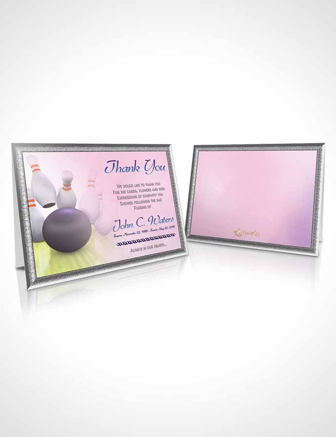 Funeral Thank You Card Template Bowling Days Calm Sunset