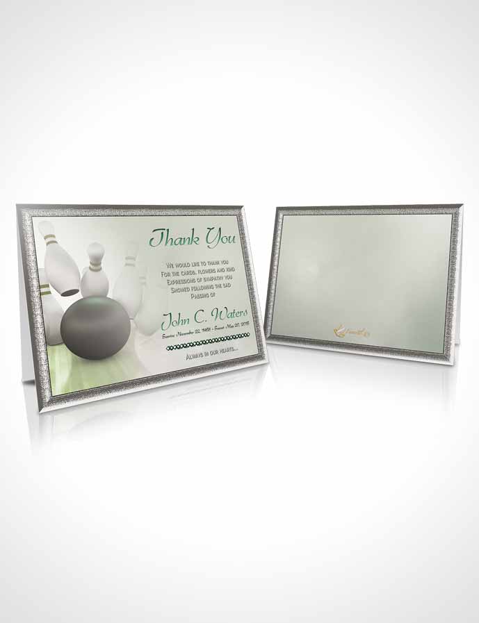 Funeral Thank You Card Template Bowling Days Emerald Love