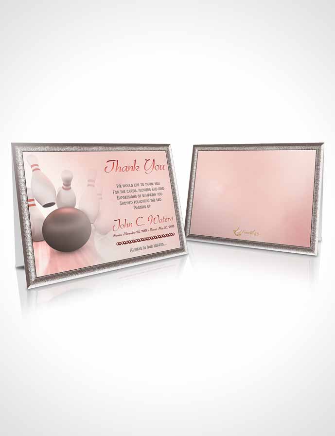 Funeral Thank You Card Template Bowling Days Ruby Sunrise