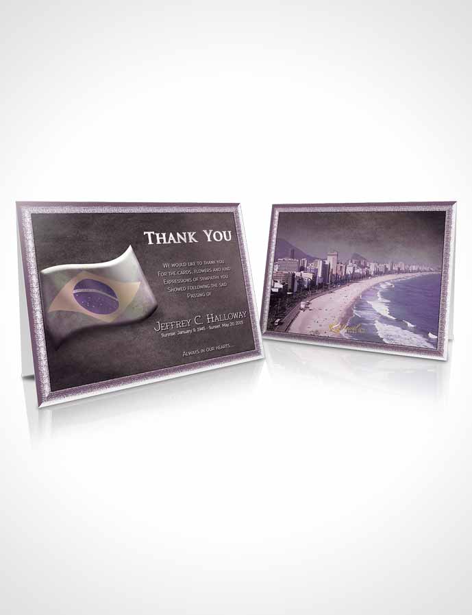 Funeral Thank You Card Template Brazilian Lavender Bliss