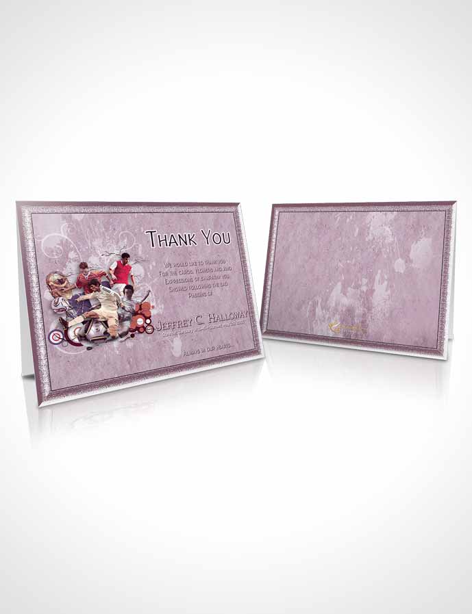 Funeral Thank You Card Template Brilliant lavender lover Soccer Superstar