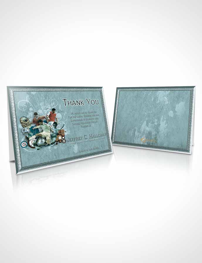 Funeral Thank You Card Template Brilliant Ocean Pearl Soccer Superstar