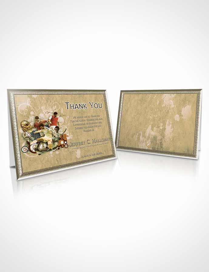 Funeral Thank You Card Template Brilliant Soft Serenity Soccer Superstar