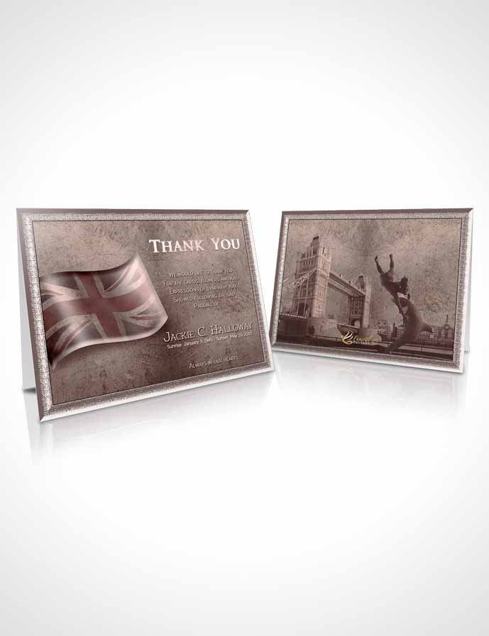 Funeral Thank You Card Template British Burgundy Pride
