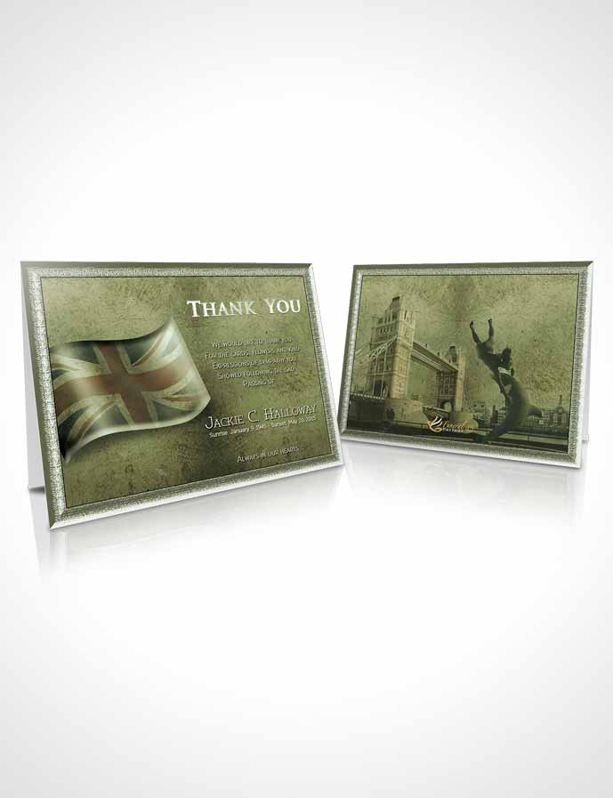 Funeral Thank You Card Template British Emerald Pride