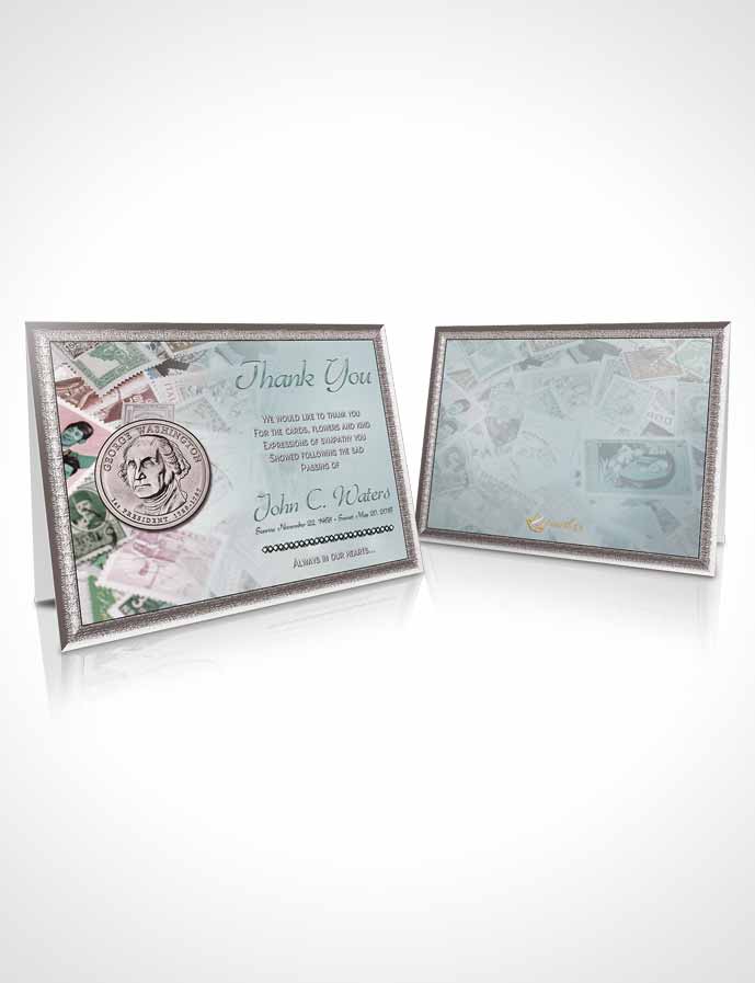 Funeral Thank You Card Template Collecting Stamps and Coins Gentle Breeze