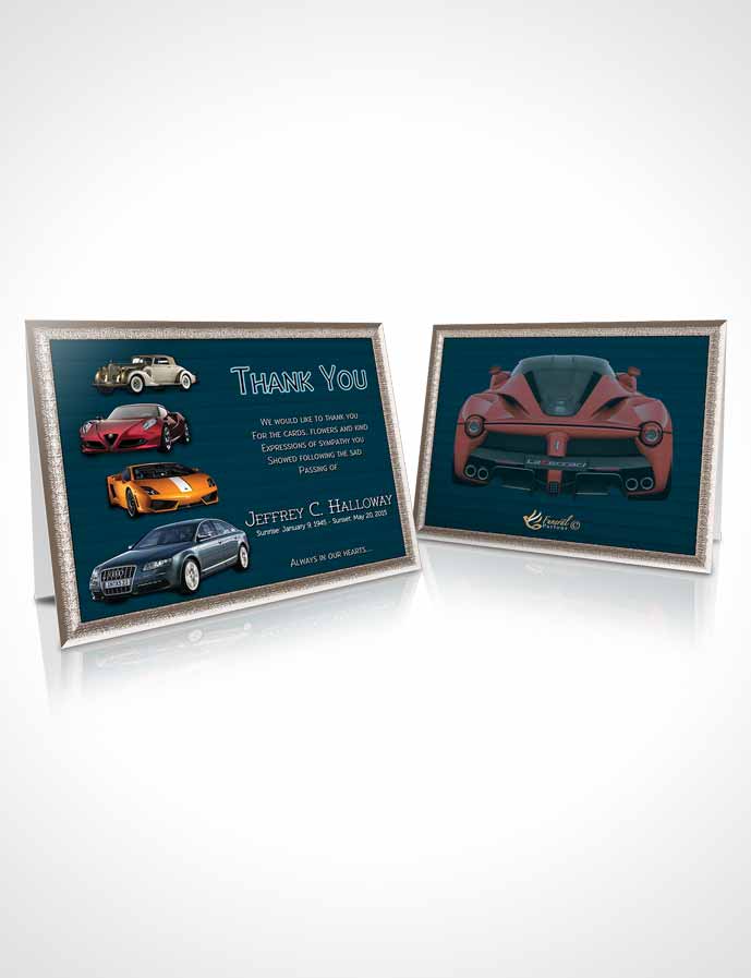Funeral Thank You Card Template Coral Reef Car Enthusiast