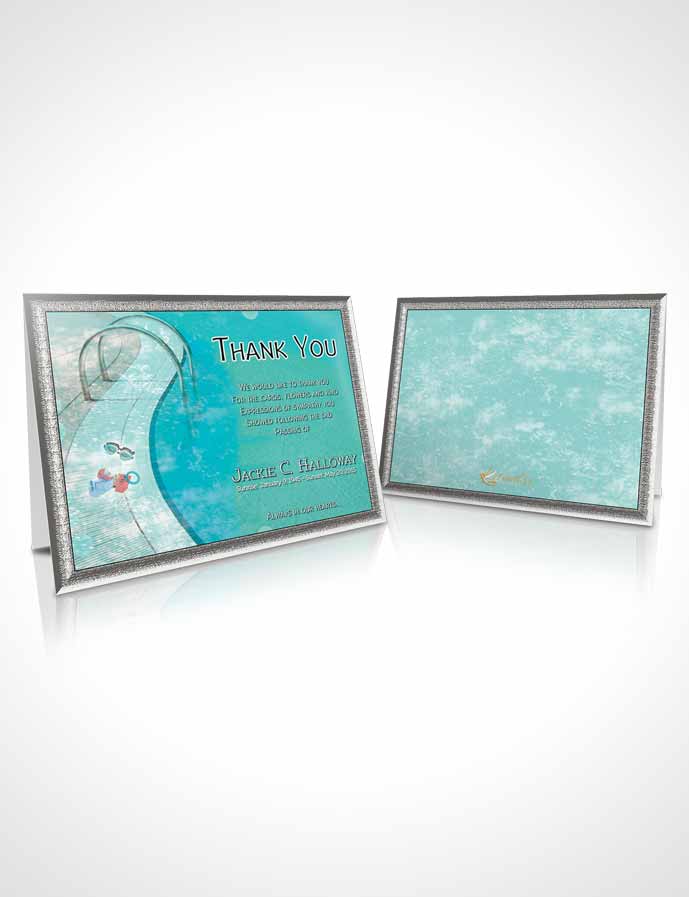 Funeral Thank You Card Template Coral Swimming Desire