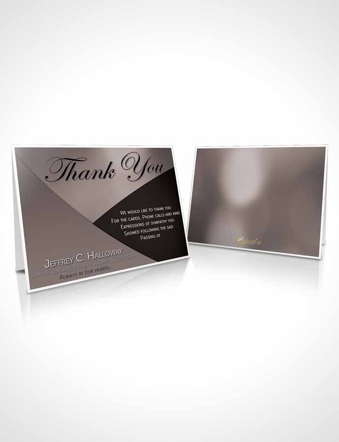 Funeral Thank You Card Template Crystal Harmony Black and White Dark