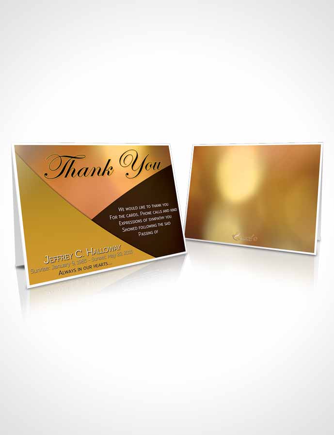Funeral Thank You Card Template Crystal Harmony Gamboge Light