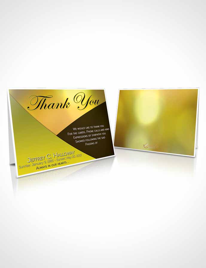 Funeral Thank You Card Template Crystal Harmony Gold Dark